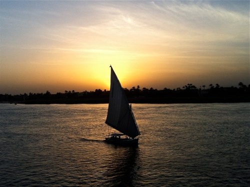 Solnedgång över Nilen.